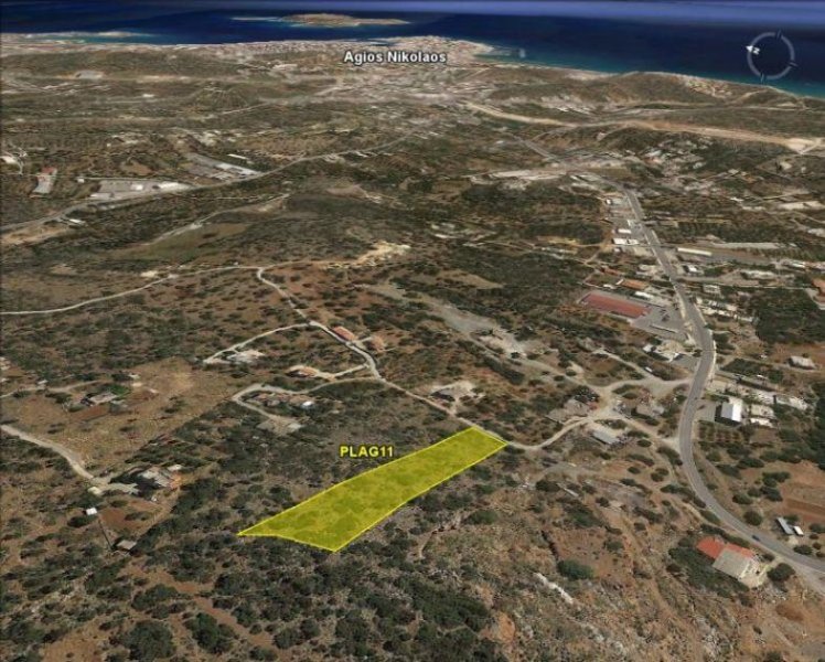 Agios Nikolaos Kreta, Agios Nikolaos: Baugrundstück mit Meerblick am Stadtrand zu verkaufen Grundstück kaufen